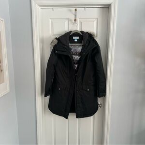 Columbia Charcoal Hooded Omni Tech Jacket with Removable Fur Trim Size- L